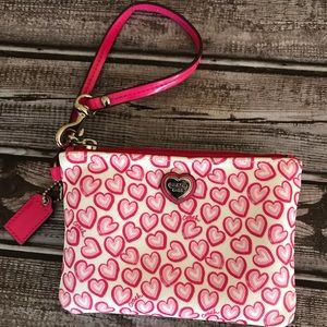 Coach wristlet with hearts ♥️